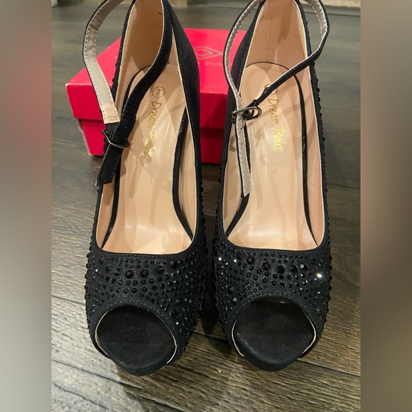 Dream Paris heels,sparkly black  size 7 - Picture 2 of 7